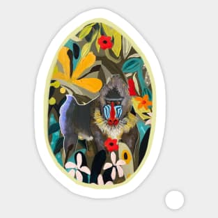 Blue Baboon Egg Sticker